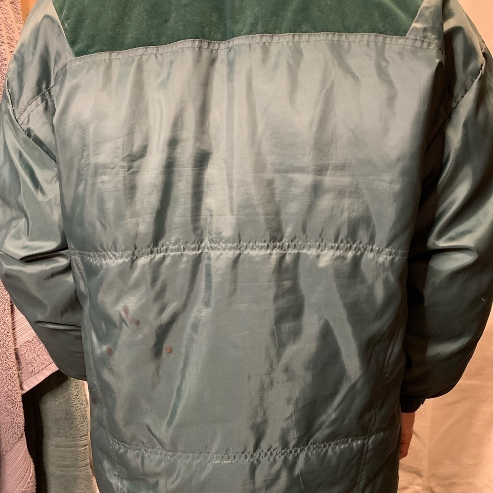 Vintage 90s Triple Fat Goose Down Coat Winter Jacket Parka Size large green - Picture 3 of 16
